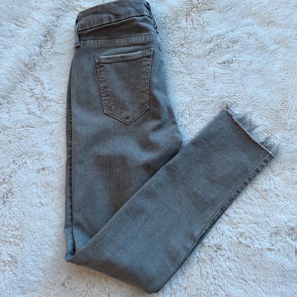 MOTHER Nordstrom Jeans Looker ankle fray size 24 gray - Picture 3 of 6